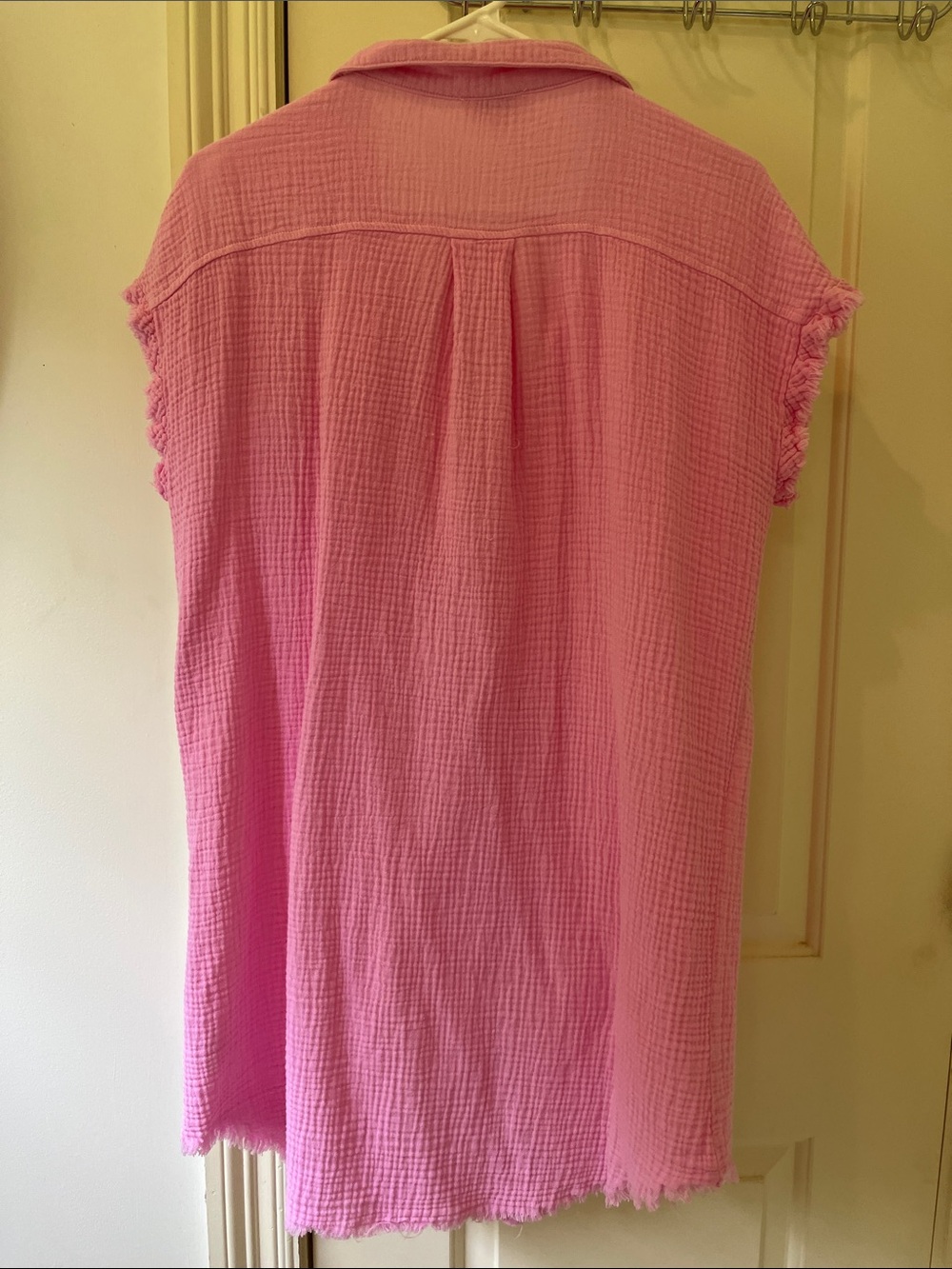 Umgee Pink Gauze Button-Front Mini Dress - Picture 2 of 3